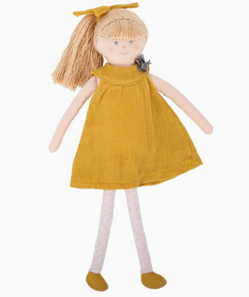 Organic Cotton Dress Doll in Curry