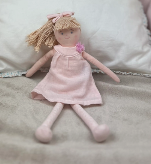 Organic Cotton Dress Doll in Powdery Pink