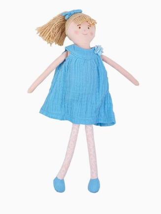 Organic Cotton Dress Doll in Blue Sky