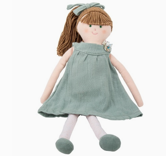 Organic Cotton Dress Doll in Celadon