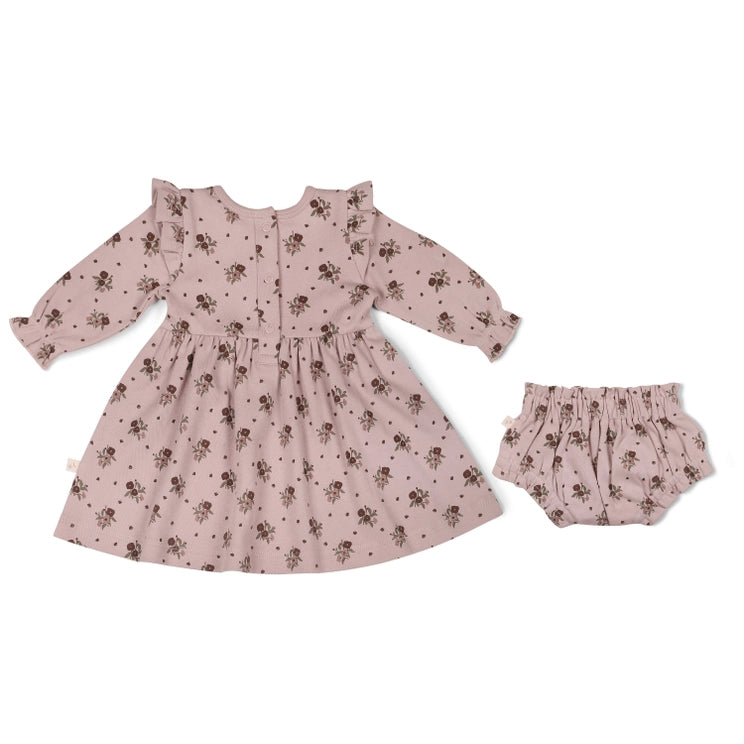 Rose Ditsy Organic Ruffle Dress
