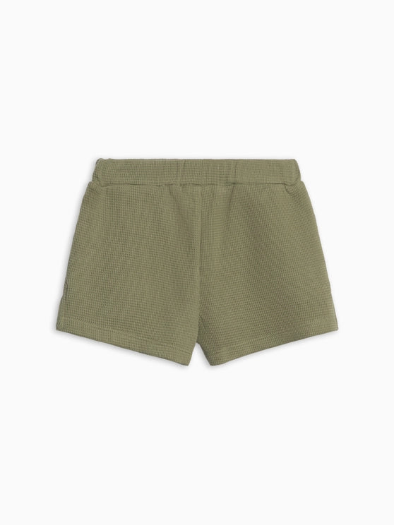 Waffle Tee & Short Set in Fern