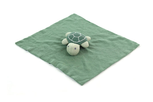 Turtle Organic Baby Lovey Security Blankie