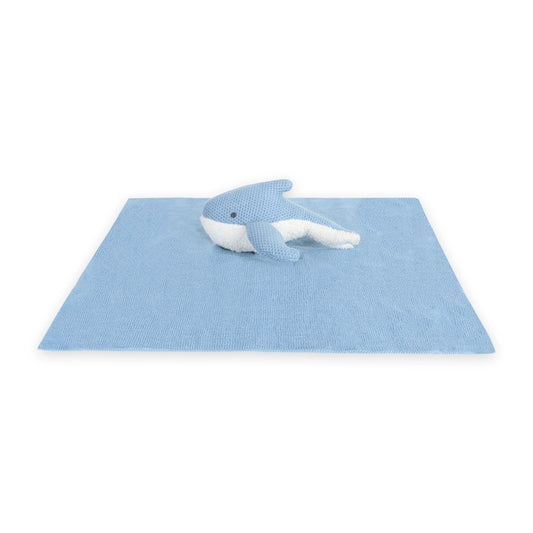 Whale Organic Baby Lovey Security Blankie