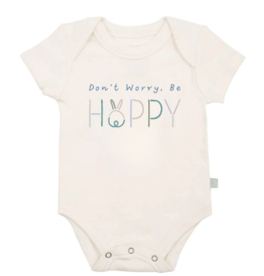 Don't Worry Be Hoppy Organic Graphic Bodysuit