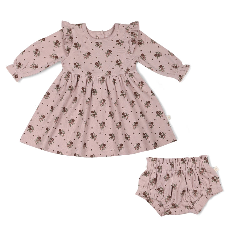 Rose Ditsy Organic Ruffle Dress