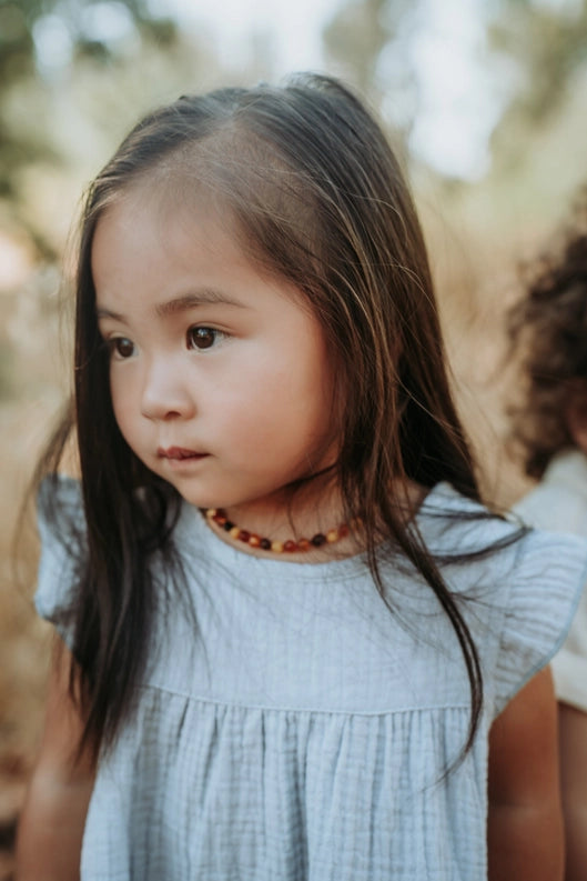 Organic Muslin Sleeveless Dress in Cloud