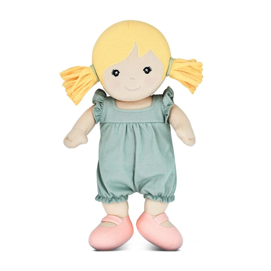 Chloe Organic Plush Doll in Sage