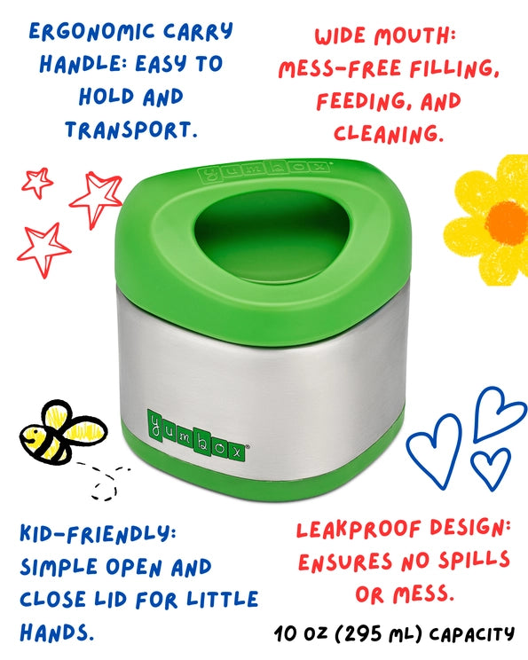 Yumbox Cubi Thermal Food Jar Apple Green 10oz