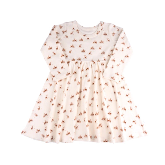 Deer to My Heart Long Sleeve Twirl Dress