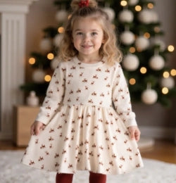 Deer to My Heart Long Sleeve Twirl Dress