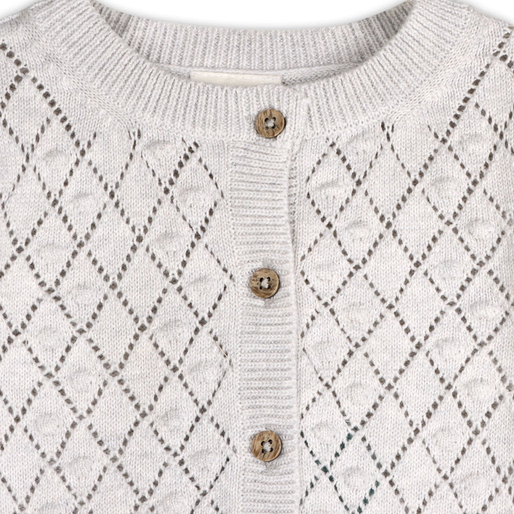 Dobby Pointelle Sweater Knit Baby Cardigan