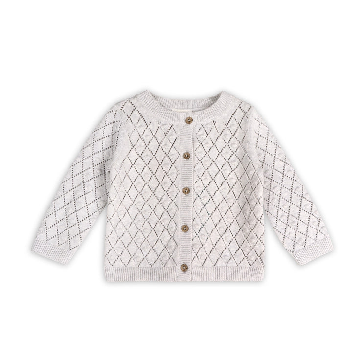 Dobby Pointelle Sweater Knit Baby Cardigan
