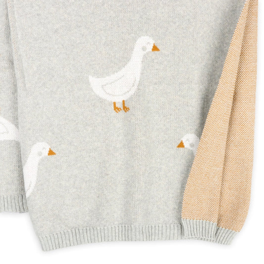 Duck Waddle Organic Jacquard Sweater Knit Blanket