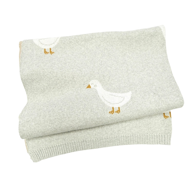 Duck Waddle Organic Jacquard Sweater Knit Blanket