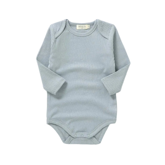 Dusty Blue Long Sleeve Organic Bodysuit