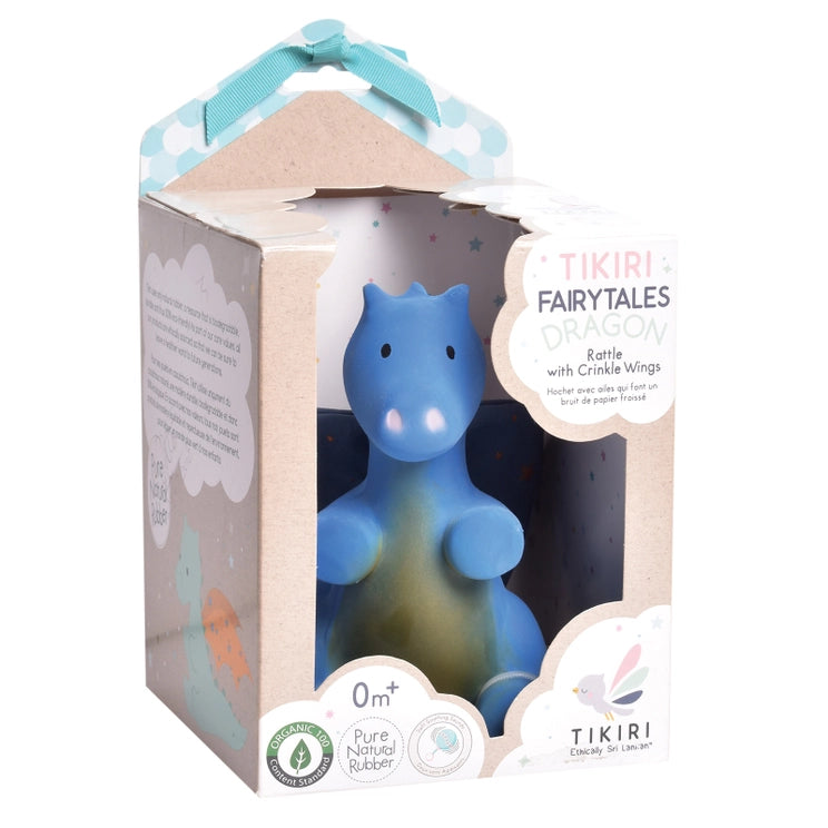 Natural Rubber Dragon Rattle with Crinkle Wings (choice)