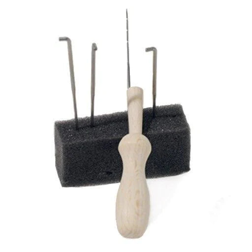 Felting Needle Set 4 Needles + Wooden Holder