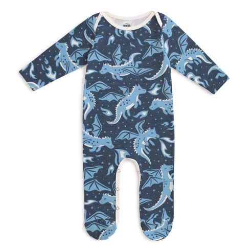 Dragons Navy Footed Romper