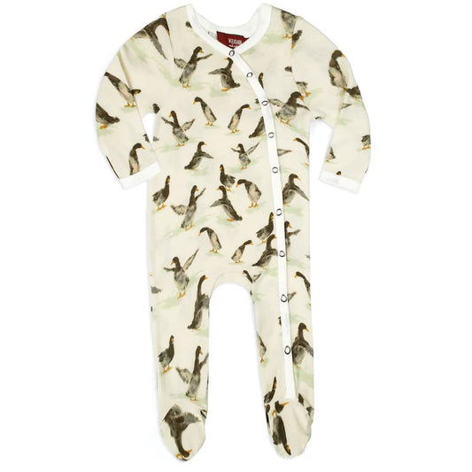 Duck Organic Cotton Snap Footed Romper