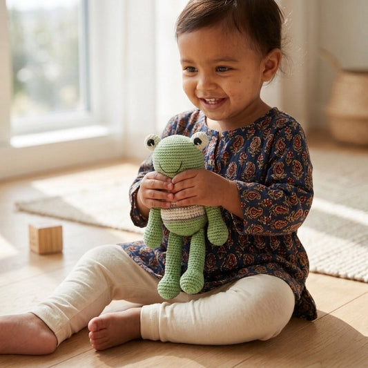 Organic Cotton Frog Rattle
