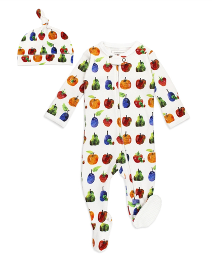 The Very Hungry Caterpillar Fruit 2-Way Zipper Footie & Hat Set