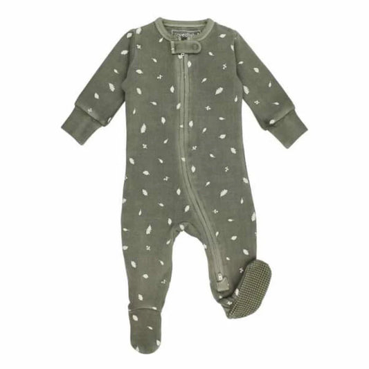 Hunter Leaves Cozy Printed 2-Way Zipper Footie