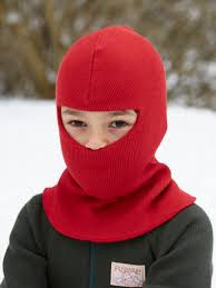 Red Organic Wool Balaclava