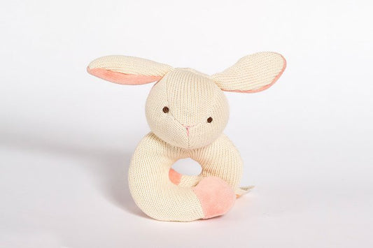 Organic Knitted Rattle Bunny Teether