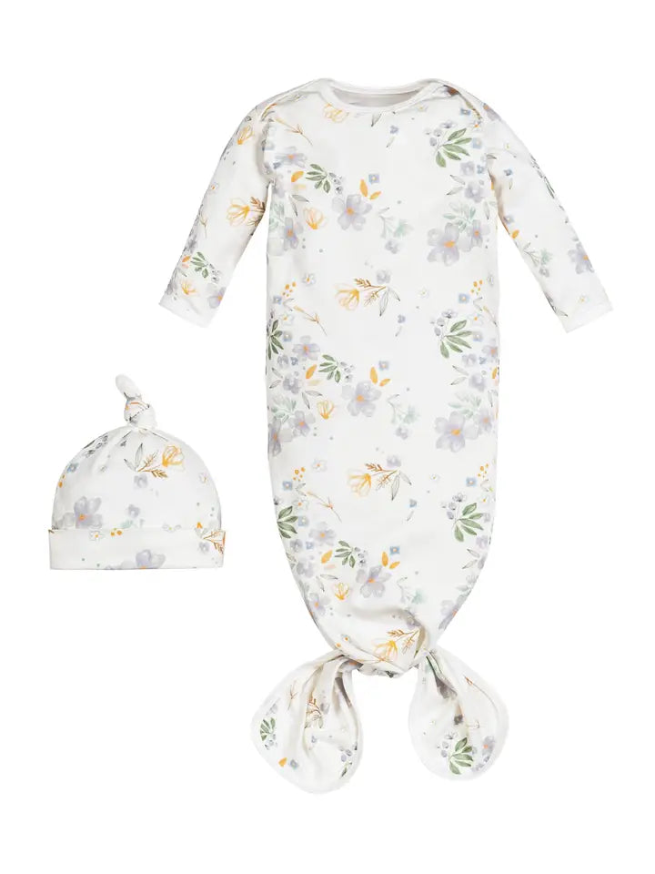 Modern Daisy Knotted Gown & Hat Set
