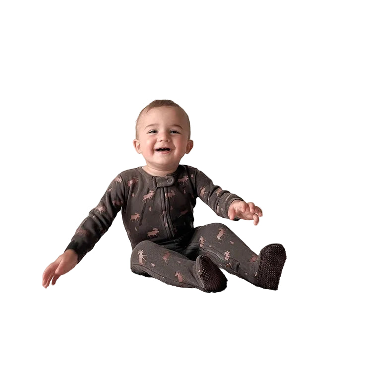 Bark Moose Cozy Printed 2-Way Zipper Footie
