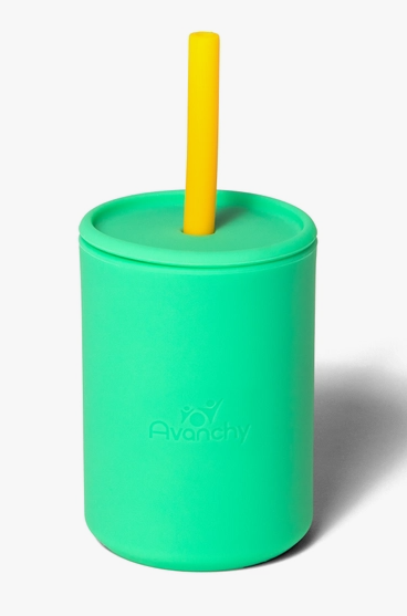 5oz Silicone Baby Cup with Lid & Straw