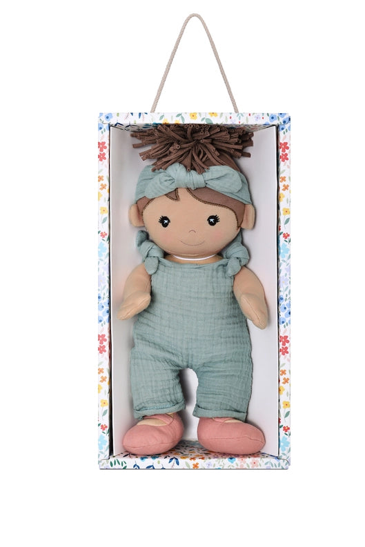 Paloma Organic Plush Doll in Teal Muslin