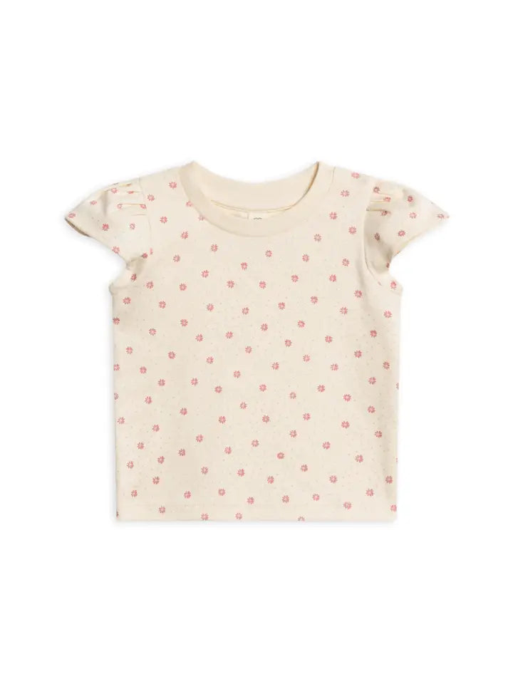 Petal Sleeve Tee & Ruffle Waist Shorts Set in Carla Floral