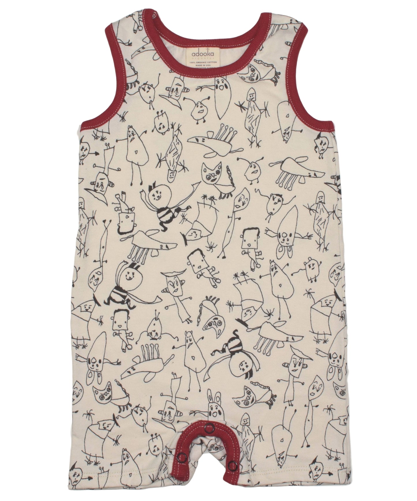 People Print Tank Romper