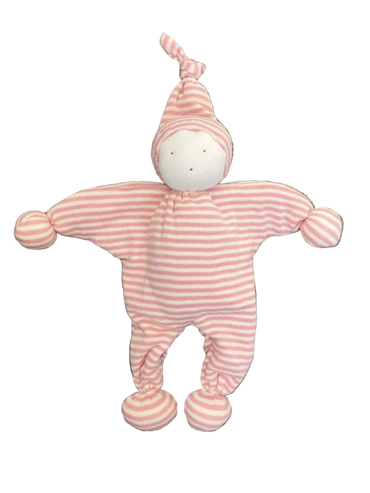 Organic Cotton Pink Stripe Baby Buddy Lovey