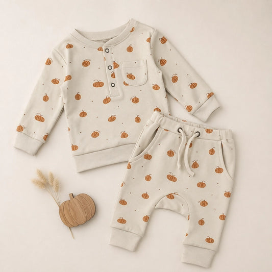 Pumpkin Spice Organic Henley & Jogger Set