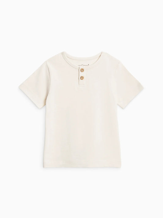 Reef Short Sleeve Henley Solid Ivory