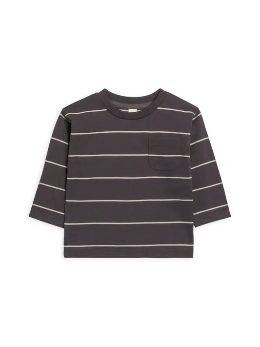 Reese Drop Shoulder Tee - Hunter Stripe