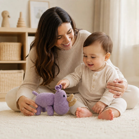 Organic Cotton Rhino Rattle