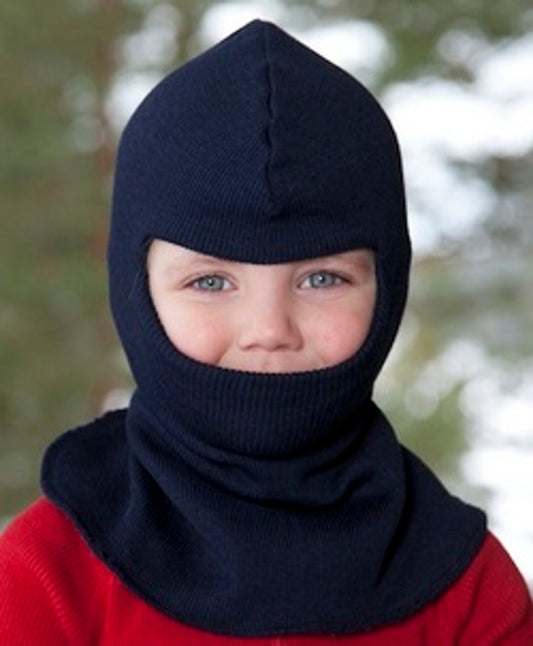 Blue Organic Wool Balaclava