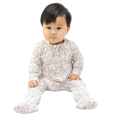 2-Way Bamboo Zipper Footie in Shannon Floral