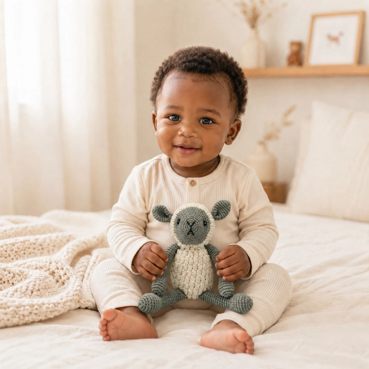 Organic Cotton Sheep Rattle