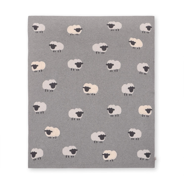 Wooly Sheep 3D Organic Cotton Jacquard Knit Blanket