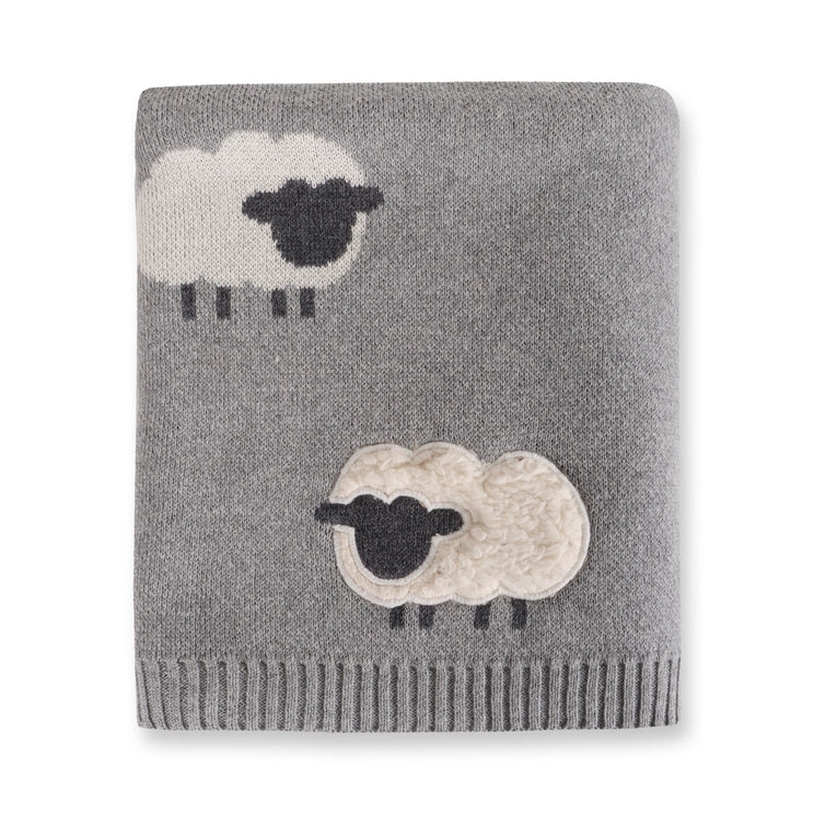 Wooly Sheep 3D Organic Cotton Jacquard Knit Blanket