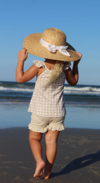 Stone Gingham Tank & Tap Short Set
