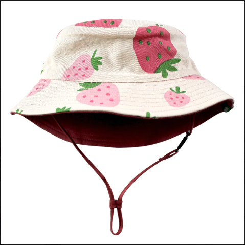 Strawberry Reversible Organic Cotton Bucket Hat