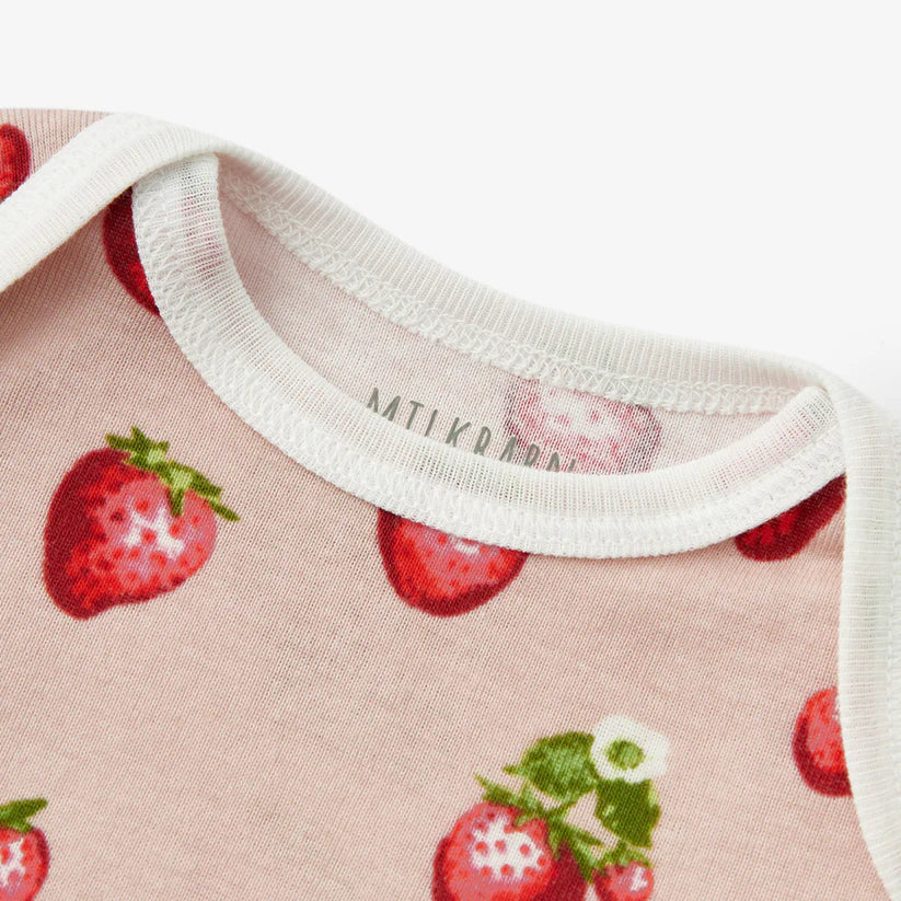 Strawberry Organic Cotton Gown & Hat Set