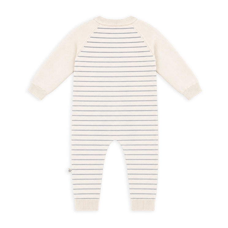 Side Button Knit Stripe Romper