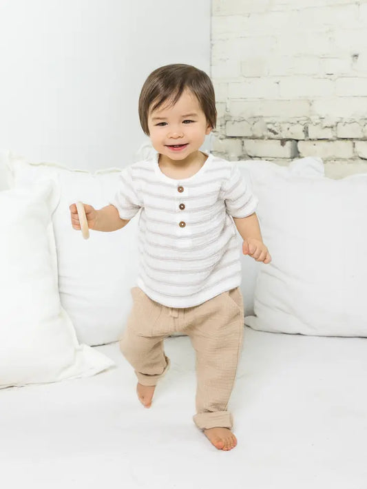 Muslin Henley & Pant Set